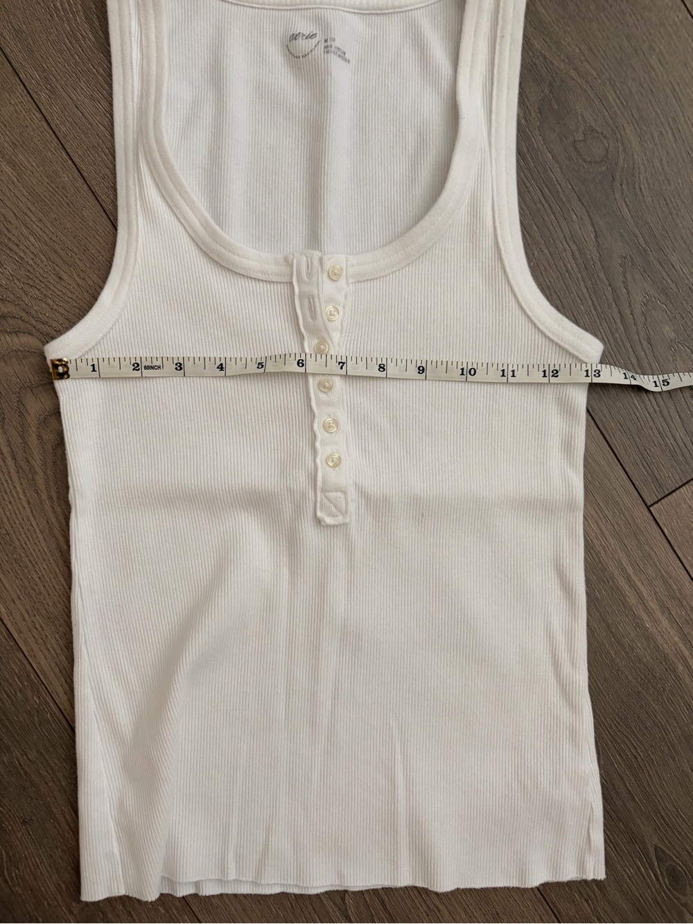Aerie Women’s White Ribbed Henley Tank Top Size M - Picture 3 of 11
